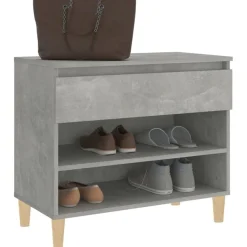 vidaXL Zapatero madera contrachapada gris hormigón 70x36x60 cm Gris hormig&oacute;n Discount