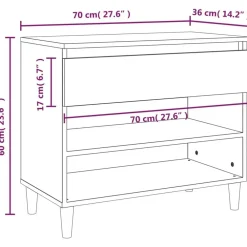 vidaXL Zapatero madera contrachapada gris hormigón 70x36x60 cm Gris hormig&oacute;n Discount