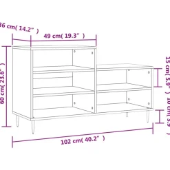 vidaXL Productos Del Hogar-Zapatero madera contrachapada 102x36x60 cm