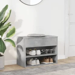 vidaXL Zapatero madera contrachapada gris hormigón 60x30x45 cm Gris hormig&oacute;n Clearance