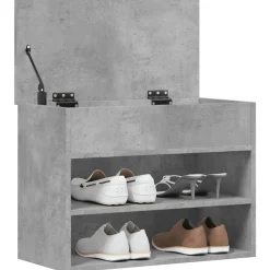 vidaXL Zapatero madera contrachapada gris hormigón 60x30x45 cm Gris hormig&oacute;n Clearance