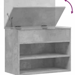 vidaXL Zapatero madera contrachapada gris hormigón 60x30x45 cm Gris hormig&oacute;n Clearance
