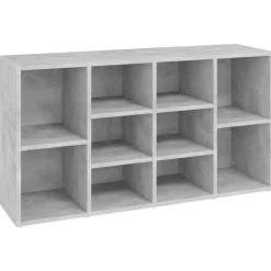 vidaXL Productos Del Hogar-Zapatero madera contrachapada gris hormigón 103x30x55cm