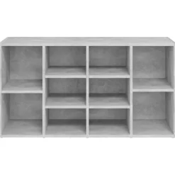 vidaXL Productos Del Hogar-Zapatero madera contrachapada gris hormigón 103x30x55cm