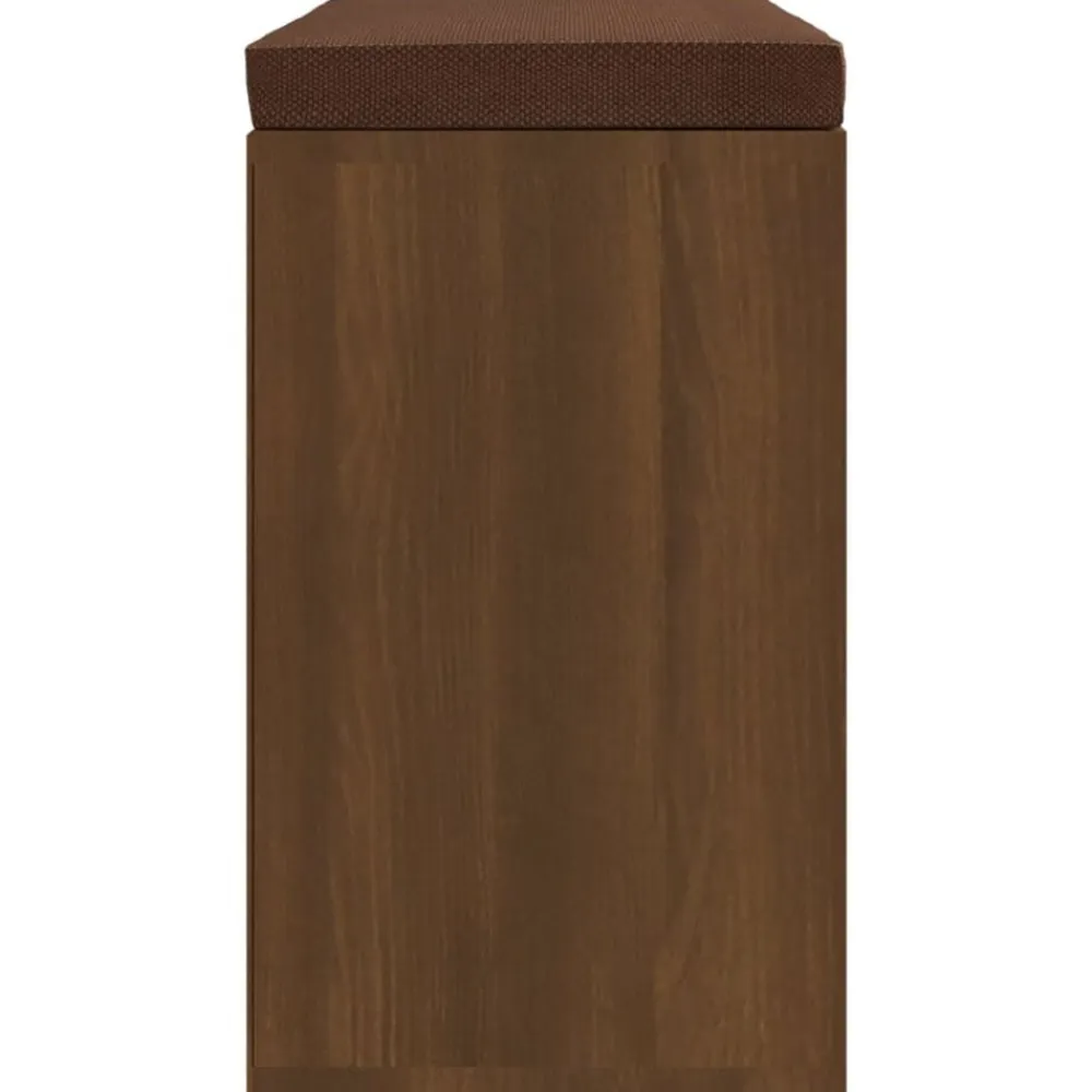 vidaXL Bancos-Zapatero madera contrachapada marrón roble 103x30x48 cm