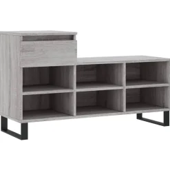 vidaXL Zapatero madera contrachapada 102x36x60 cm Gris sonoma Outlet