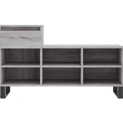 vidaXL Zapatero madera contrachapada 102x36x60 cm Gris sonoma Outlet
