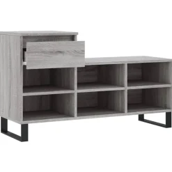 vidaXL Zapatero madera contrachapada 102x36x60 cm Gris sonoma Outlet