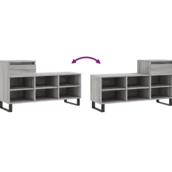 vidaXL Zapatero madera contrachapada 102x36x60 cm Gris sonoma Outlet