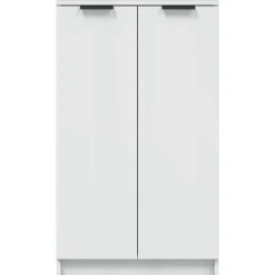 vidaXL Zapatero madera contrachapada blanco brillo 59x35x100,5 cm Blanco brillante Hot