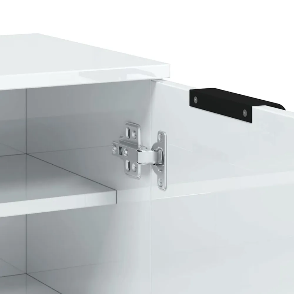 vidaXL Zapatero madera contrachapada blanco brillo 59x35x100,5 cm Blanco brillante Hot