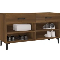 vidaXL Zapatero madera contrachapada marrón roble 102x35x55 cm Marr&oacute;n roble Best