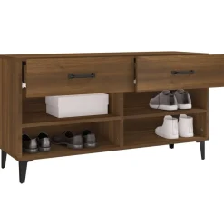 vidaXL Zapatero madera contrachapada marrón roble 102x35x55 cm Marr&oacute;n roble Best