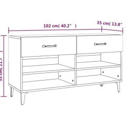 vidaXL Zapatero madera contrachapada marrón roble 102x35x55 cm Marr&oacute;n roble Best