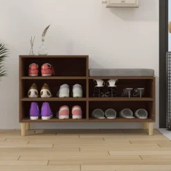 vidaXL Productos Del Hogar-Zapatero madera contrachapada roble marrón 102x36x60 cm