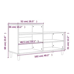 vidaXL Productos Del Hogar-Zapatero madera contrachapada roble marrón 102x36x60 cm
