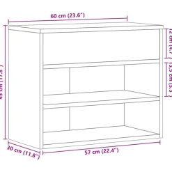 vidaXL Zapatero madera contrachapada 60x30x45 cm Roble Sonoma Sale