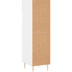 vidaXL Zapatero madera contrachapada blanco brillo 30x35x105 cm Blanco brillante