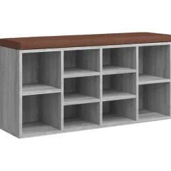 vidaXL Zapatero madera contrachapada 103x30x48 cm Gris sonoma Hot