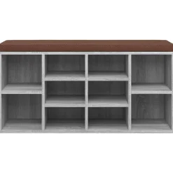 vidaXL Zapatero madera contrachapada 103x30x48 cm Gris sonoma Hot