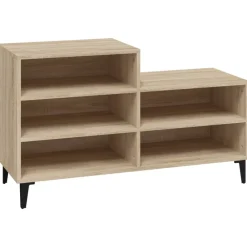 vidaXL Zapatero madera contrachapada 102x36x60 cm Roble Sonoma New