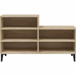 vidaXL Zapatero madera contrachapada 102x36x60 cm Roble Sonoma New