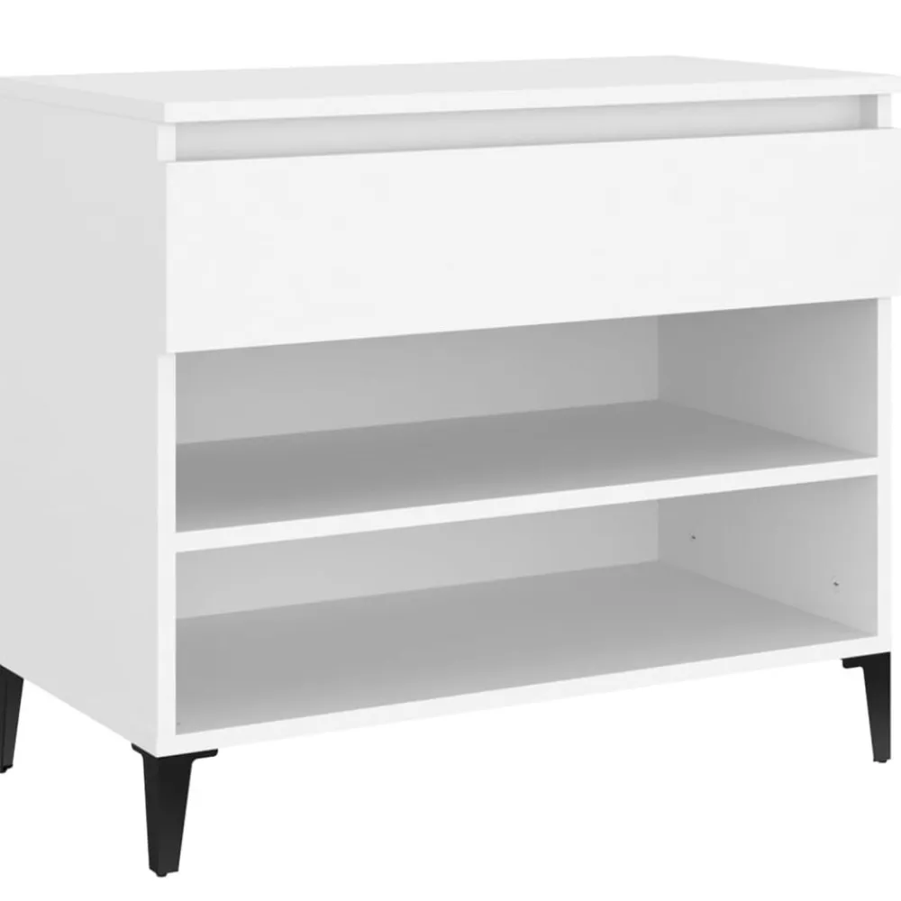 vidaXL Zapatero madera contrachapada 70x36x60 cm Blanco Hot