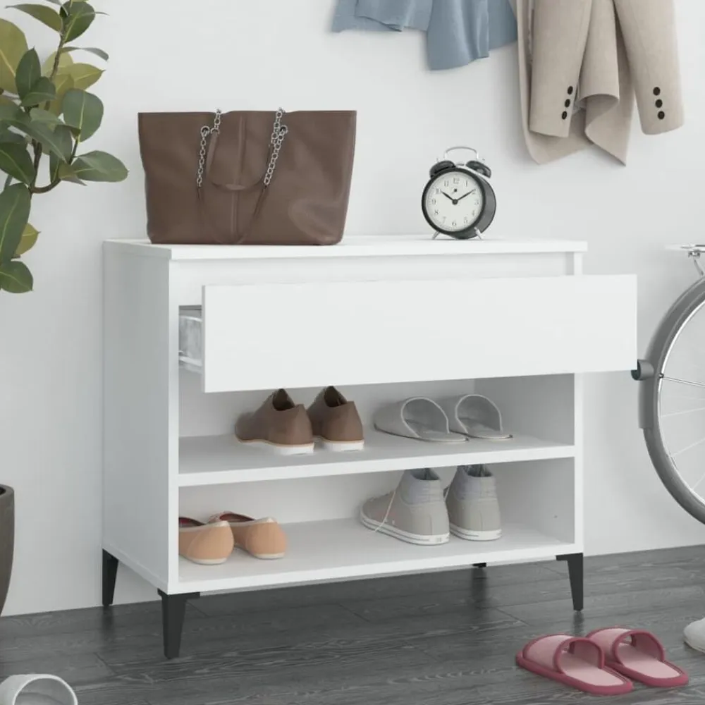 vidaXL Zapatero madera contrachapada 70x36x60 cm Blanco Hot