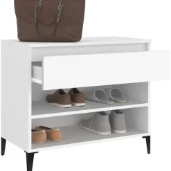 vidaXL Zapatero madera contrachapada 70x36x60 cm Blanco Hot