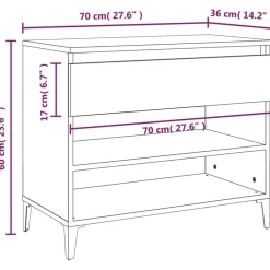 vidaXL Zapatero madera contrachapada 70x36x60 cm Blanco Hot