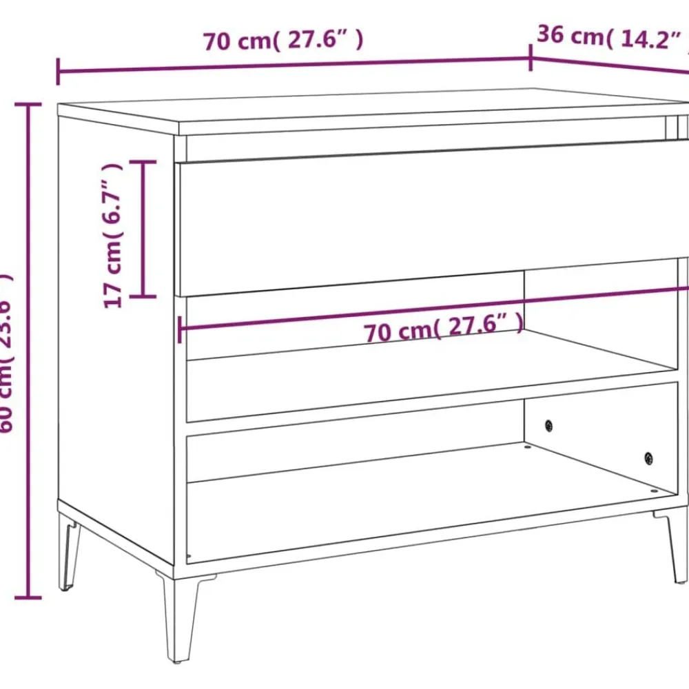 vidaXL Zapatero madera contrachapada 70x36x60 cm Blanco Hot