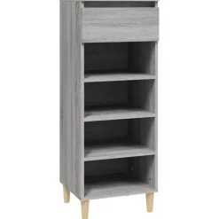 vidaXL Zapatero madera contrachapada 40x36x105 cm Gris sonoma Clearance