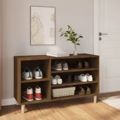 vidaXL Productos Del Hogar-Zapatero madera contrachapada roble marrón 102x36x60 cm