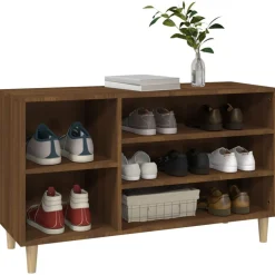 vidaXL Productos Del Hogar-Zapatero madera contrachapada roble marrón 102x36x60 cm