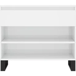 vidaXL Zapatero madera contrachapada blanco brillo 70x36x60 cm Blanco brillante Best