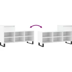 vidaXL Zapatero madera contrachapada 102x36x60 cm Blanco Outlet