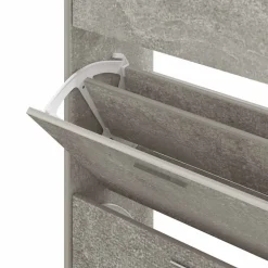 vidaXL Productos Del Hogar-Zapatero madera contrachapada gris hormigón 63x24x147 cm