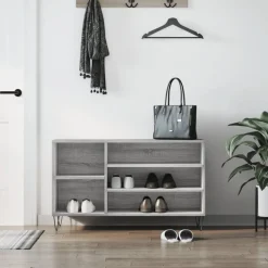 vidaXL Zapatero madera contrachapada 102x36x60 cm Gris sonoma Hot