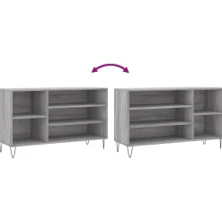vidaXL Zapatero madera contrachapada 102x36x60 cm Gris sonoma Hot