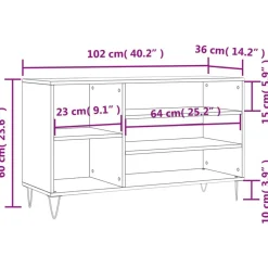 vidaXL Zapatero madera contrachapada 102x36x60 cm Gris sonoma Hot