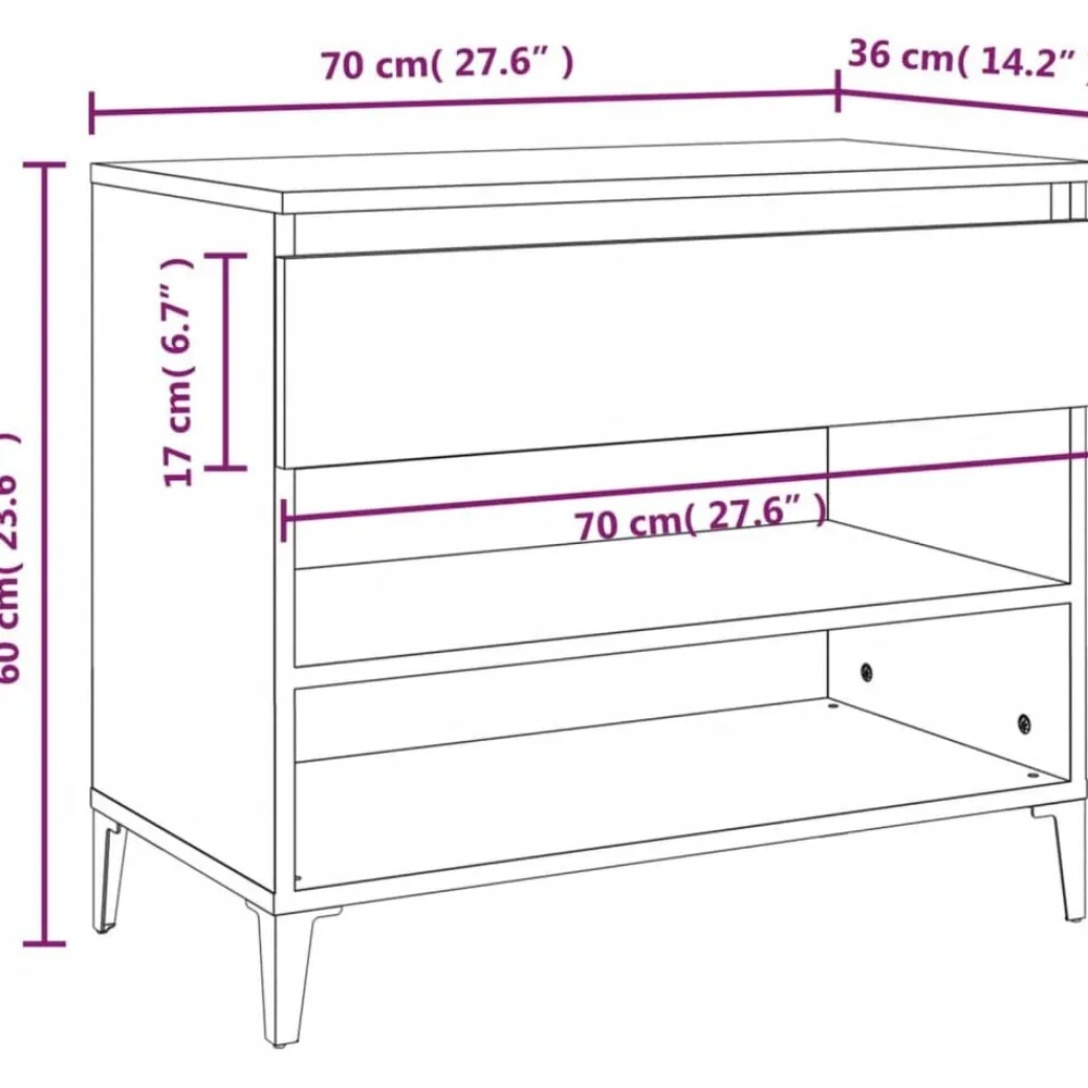 vidaXL Productos Del Hogar-Zapatero madera contrachapada 70x36x60 cm