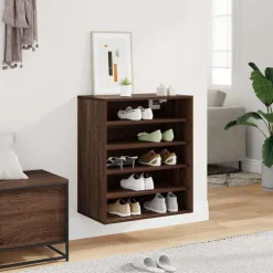 vidaXL Zapatero madera contrachapada roble marrón 60x35x70 cm Marr&oacute;n roble Hot