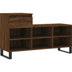 vidaXL Zapatero madera contrachapada roble marrón 102x36x60 cm Marr&oacute;n roble Clearance