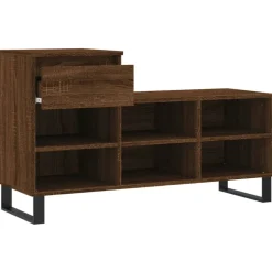 vidaXL Zapatero madera contrachapada roble marrón 102x36x60 cm Marr&oacute;n roble Clearance