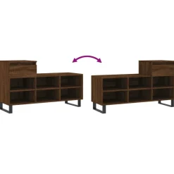vidaXL Zapatero madera contrachapada roble marrón 102x36x60 cm Marr&oacute;n roble Clearance