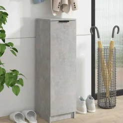 vidaXL Productos Del Hogar-Zapatero madera contrachapada gris hormigón 30x35x100 cm