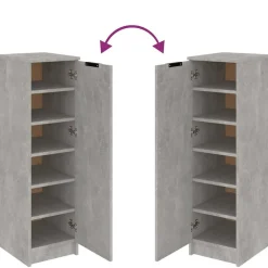 vidaXL Productos Del Hogar-Zapatero madera contrachapada gris hormigón 30x35x100 cm