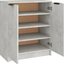 vidaXL Zapatero madera contrachapada gris hormigón 59x35x70 cm Gris hormig&oacute;n New