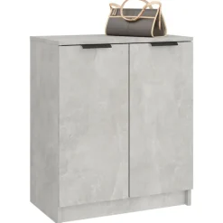 vidaXL Zapatero madera contrachapada gris hormigón 59x35x70 cm Gris hormig&oacute;n New