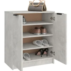 vidaXL Zapatero madera contrachapada gris hormigón 59x35x70 cm Gris hormig&oacute;n New